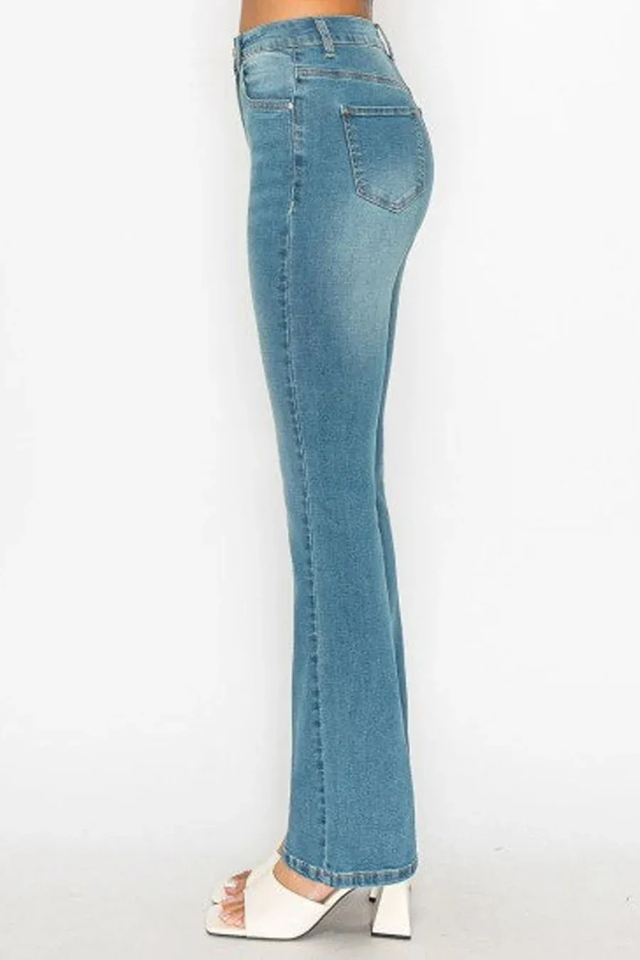 WAXJEAN Vintage Wash Bootcut Jean With Great Stretch