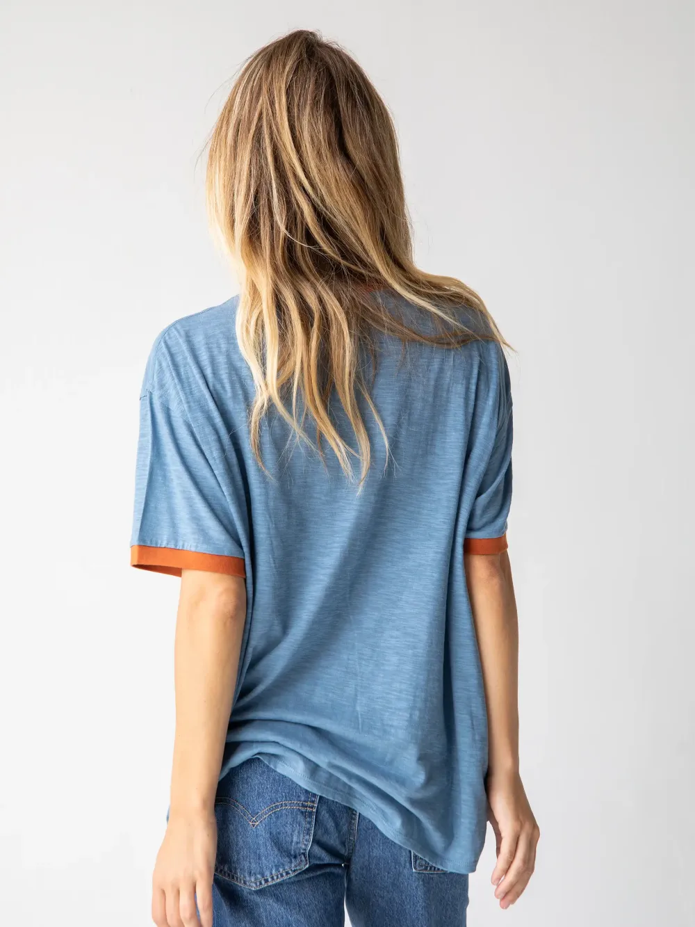 Ringer Oversized Tee Shirt - Kind People