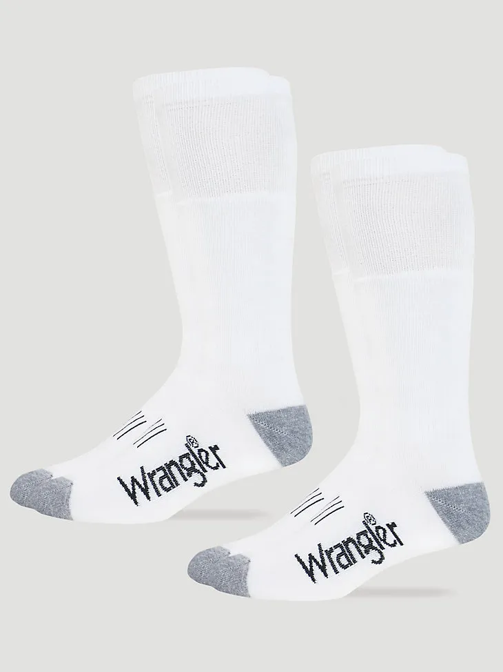 MEN'S WELLINGTON BOOT SOCK - 2 PAIR IN WHITE