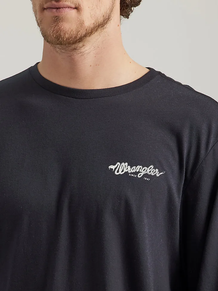 MEN'S BARBED WIRE LOGO T-SHIRT IN JET BLACK