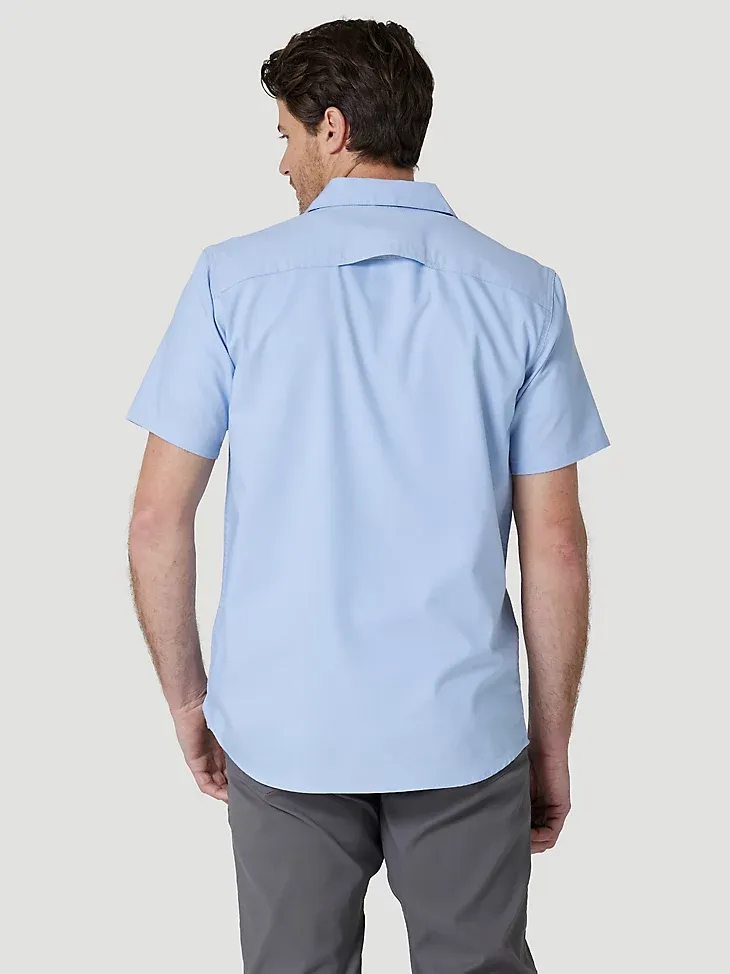 MEN'S OUTDOOR SHORT SLEEVE CAMP SHIRT IN ASHLEY BLUE