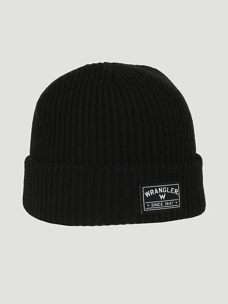 WRANGLER® LOGO BEANIE IN CHARCOAL HEATHER