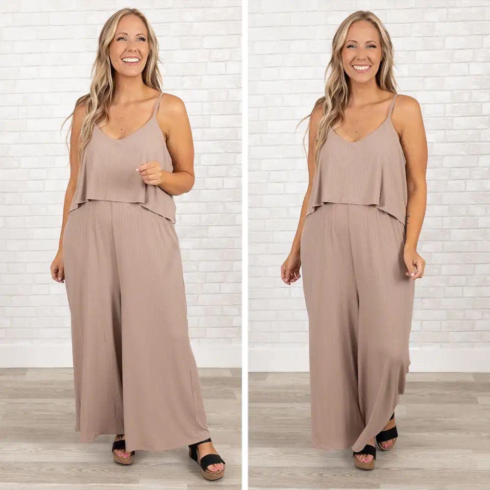 Finding My Peace Jumpsuit, Ash Mocha