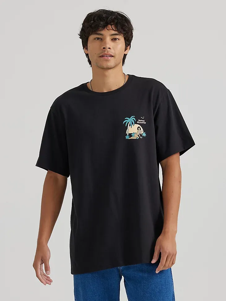 MEN'S RELAXED SURFER GRAPHIC T-SHIRT IN VAPOROUS GRAY