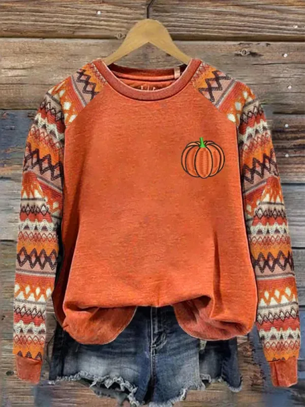 Women's Fall Pumpkin Sweatshirt