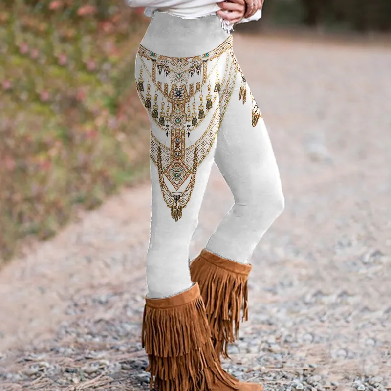 Western Tribal Printed Casual Leggings