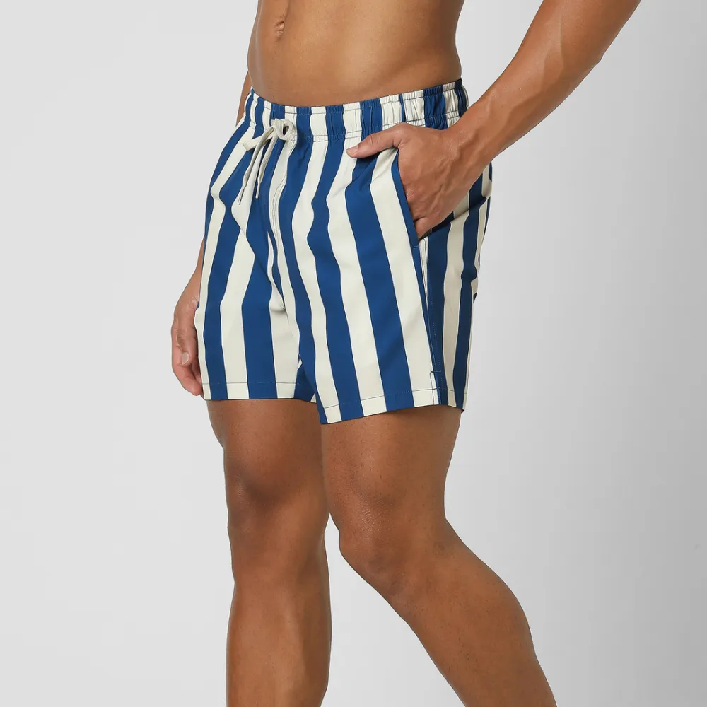 Striped Stretch Swim-Blue