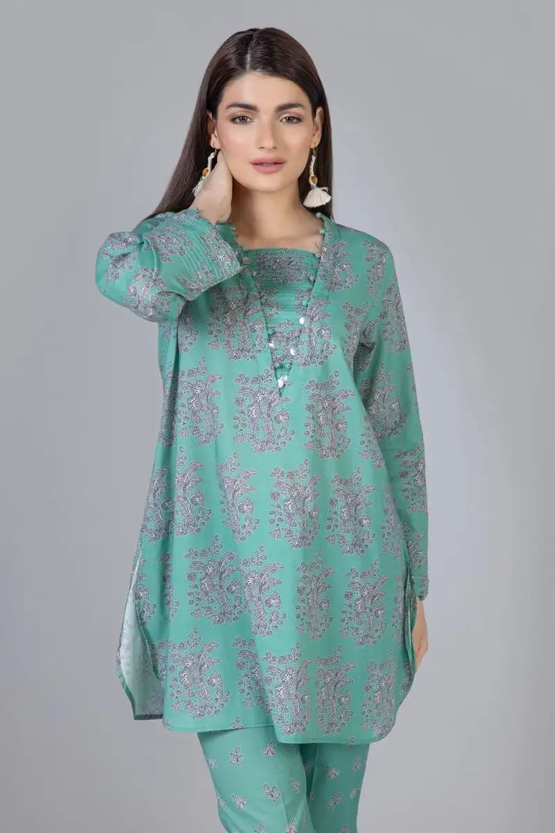 2 Piece | Kurta & Pants | Color green