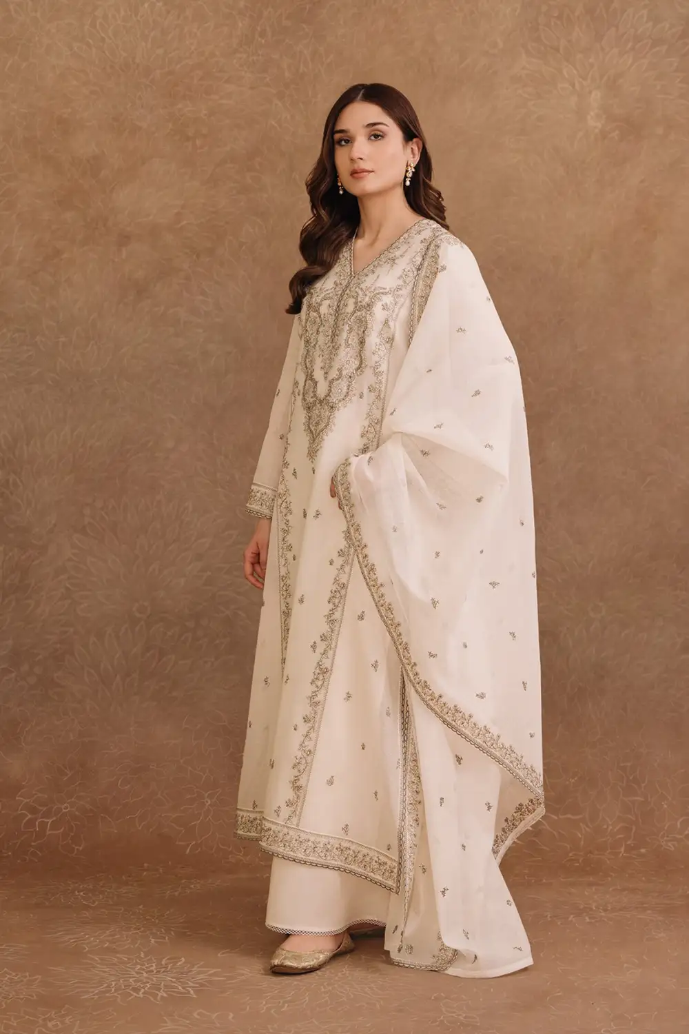 4 Pcs Embroidered Kara Cotton Suit