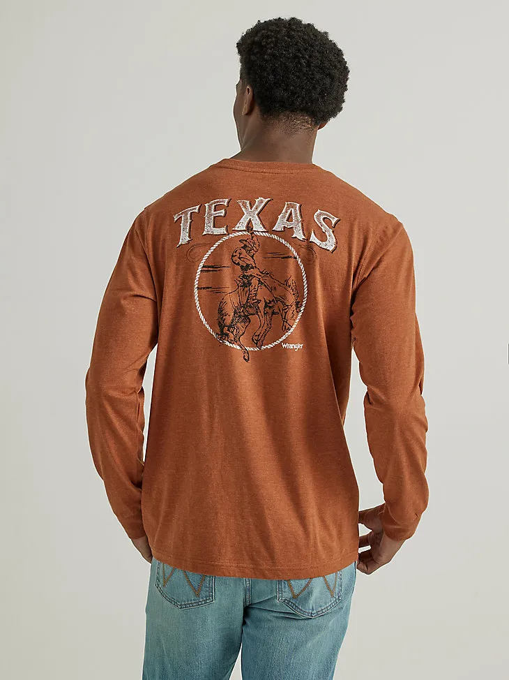 MEN'S WRANGLER COLLEGIATE BUCKING LONG SLEEVE T-SHIRT IN OHIO STATE