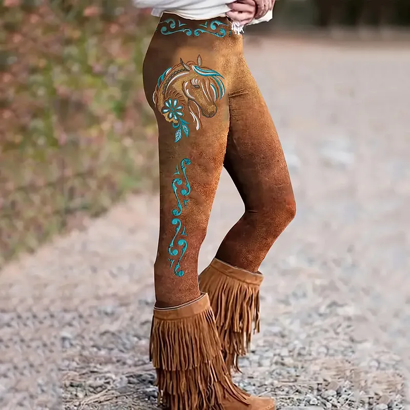 Horse Print High Waist Leggings