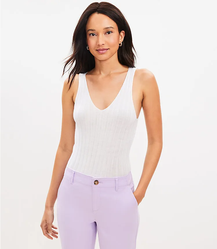 Ribbed V-Neck Sweater Tank Top