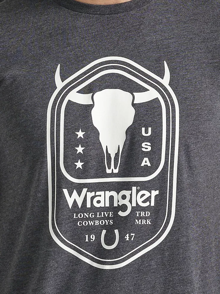 MEN'S STEER COWBOYS T-SHIRT IN JET BLACK