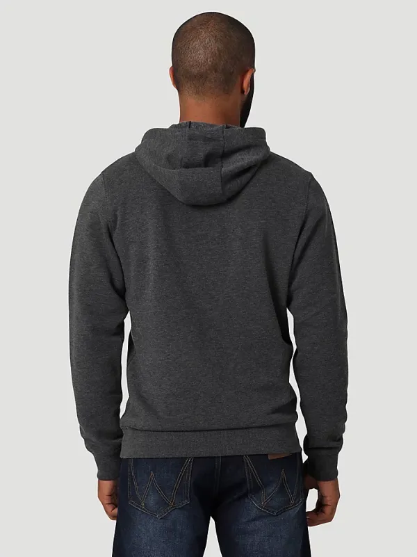 MEN'S WRANGLER CAMO LOGO HOODIE IN CAVIAR HEATHER