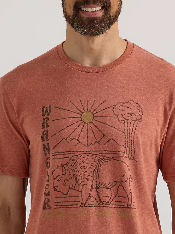 MEN'S BISON GRAPHIC T-SHIRT IN REDWOOD