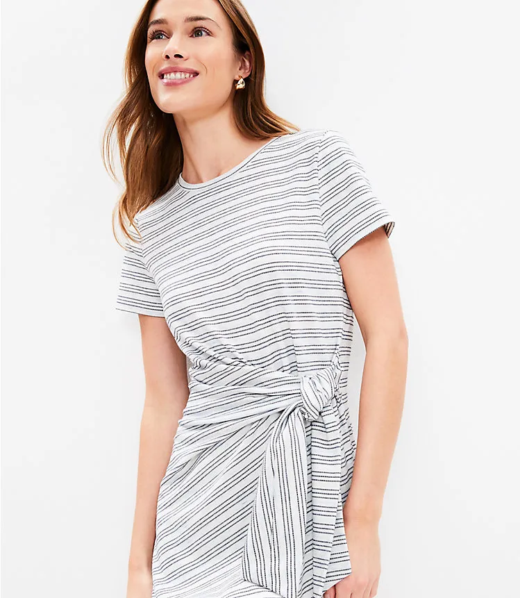 Striped Side Tie Shift Dress