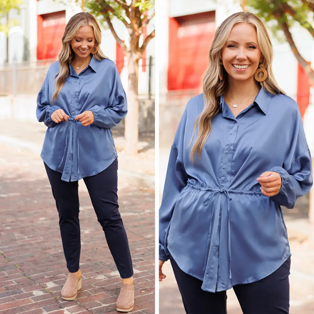 For The Weekend Blouse, Denim