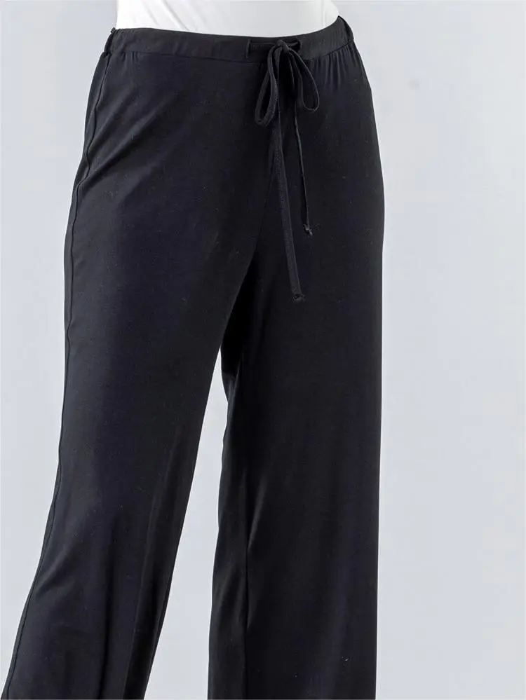 Thin draped black trousers