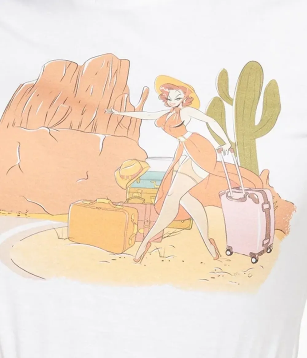 1950s White The Traveler Fitted Graphic Tee