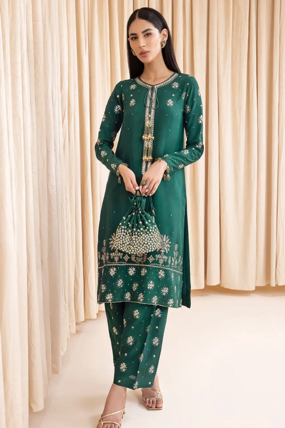 Embroidered Raw Silk Sets