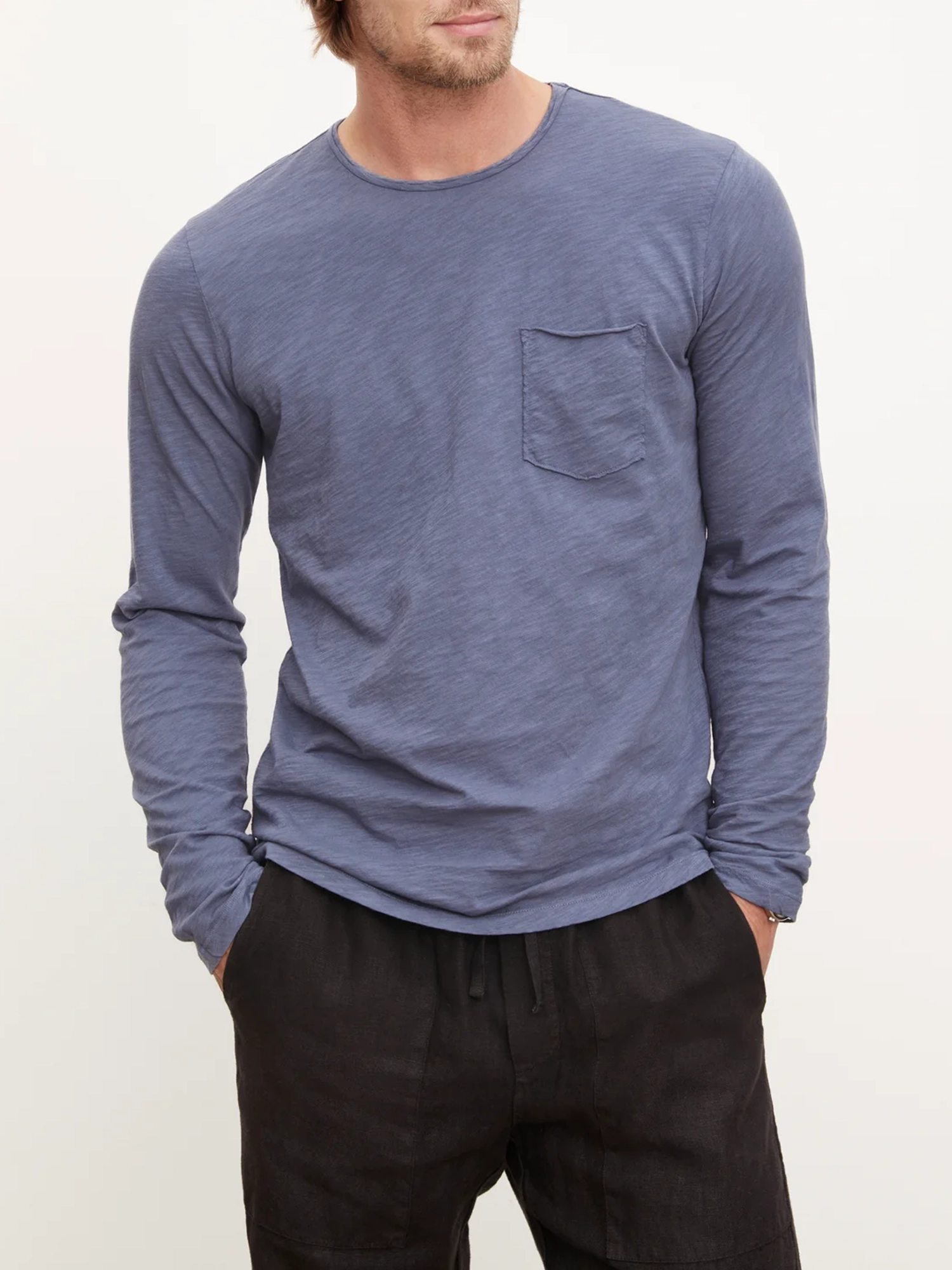 Men'S Fashion Cotton Round Neck Long Sleeve T-Shirt