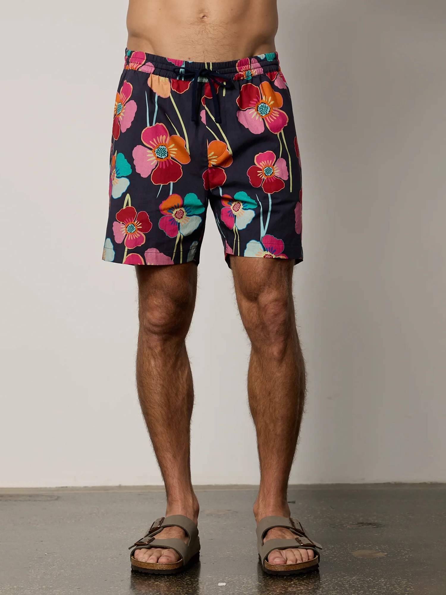 Floral Print Drawstring Vocation Shorts