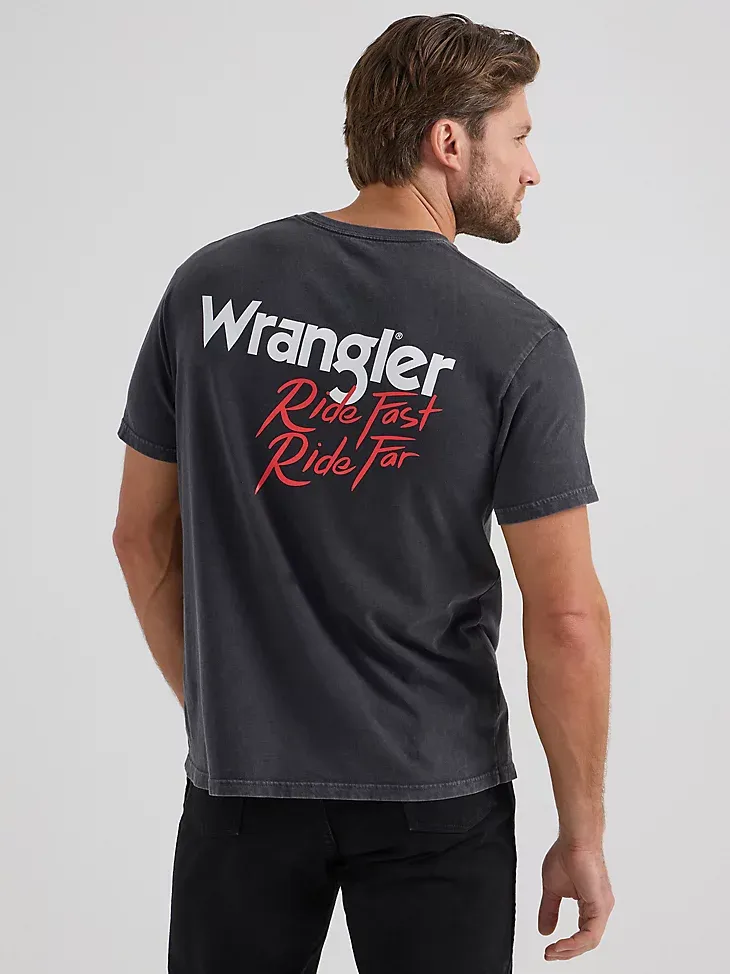 WRANGLER X DIAMOND CROSS RIDE FAST TEE IN MARSHMALLOW