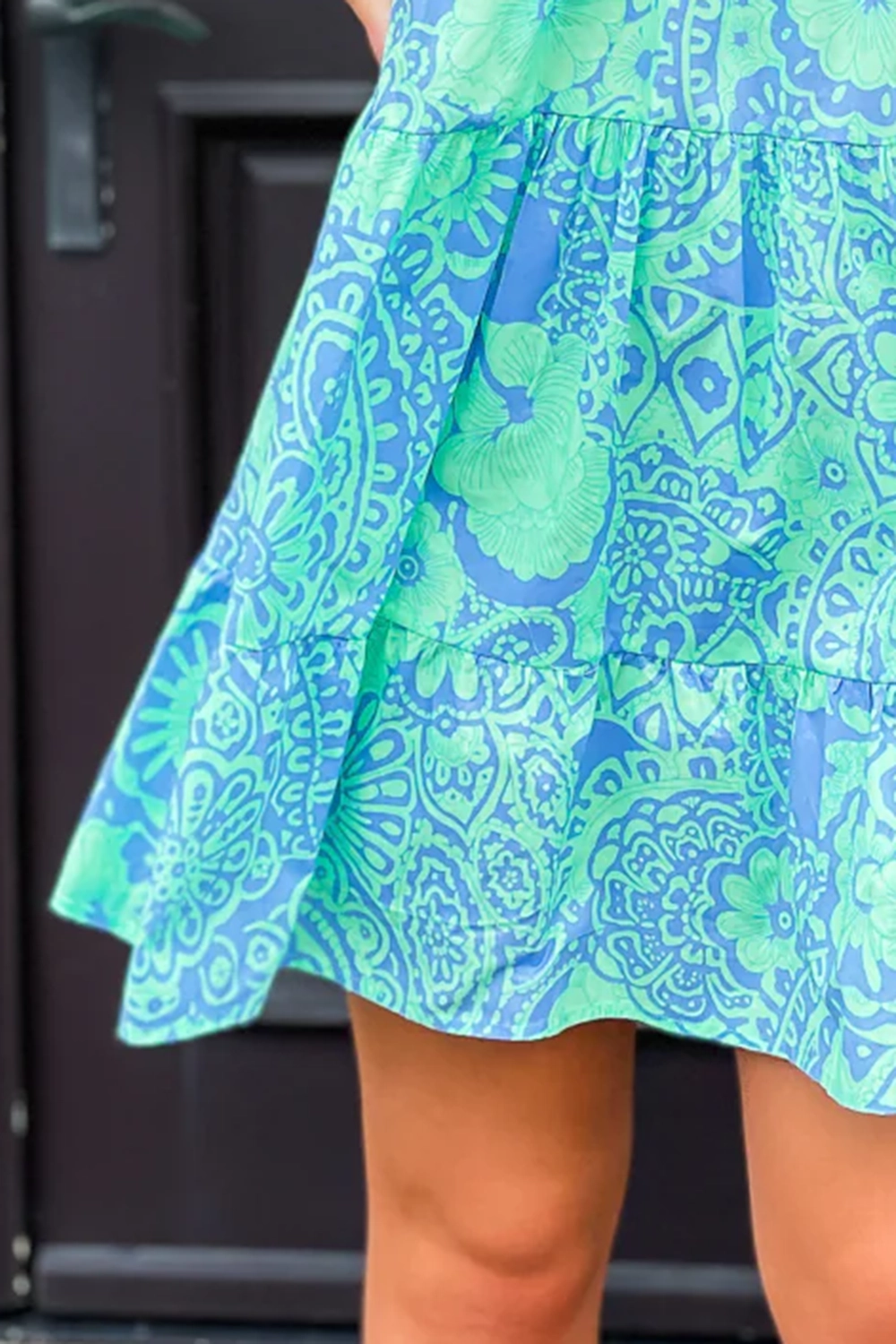 New mint green lapel dress