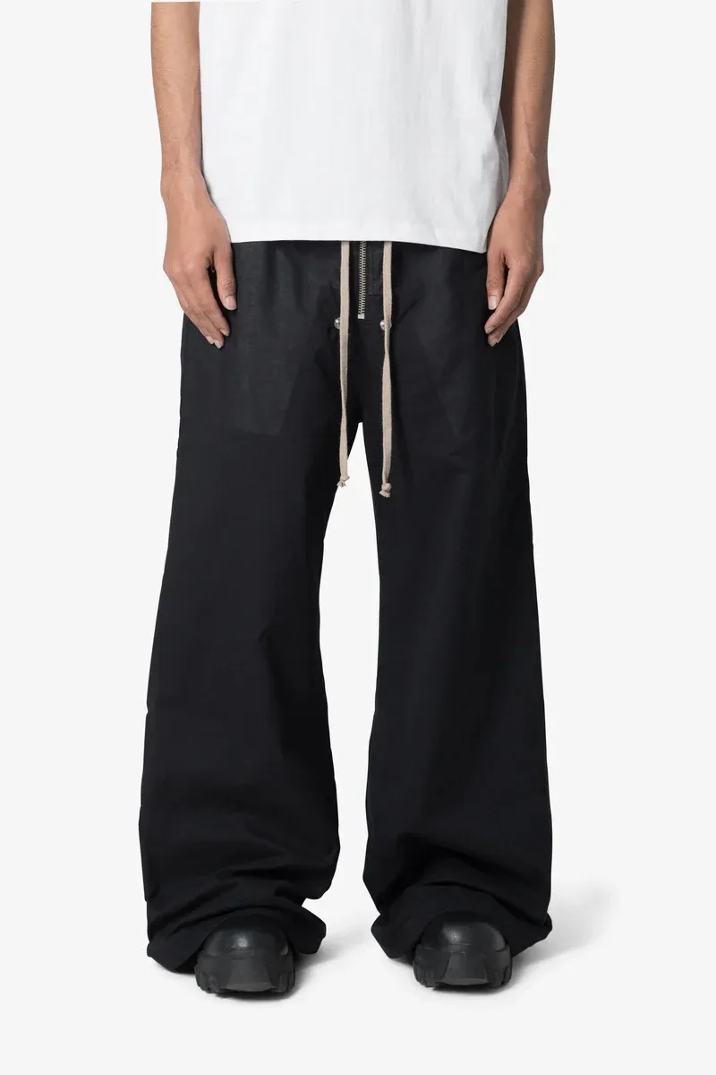 GAUZE LAYERED RAVE BLACK PANTS