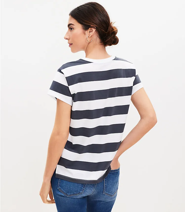 Stripe Modern Relaxed Crew Tee