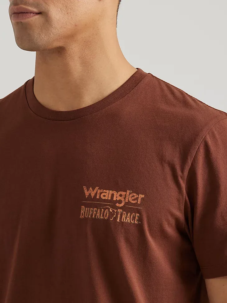 WRANGLER X BUFFALO TRACE™ MEN'S OAK AGED T-SHIRT IN BROWN GRAINS