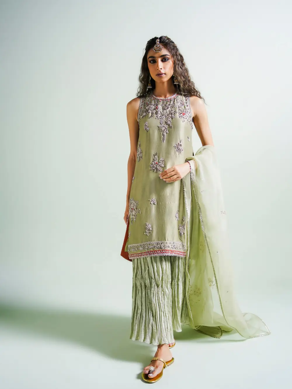 NATASHA KURTA W/ CRUSHED IZAAR & DUPATTA