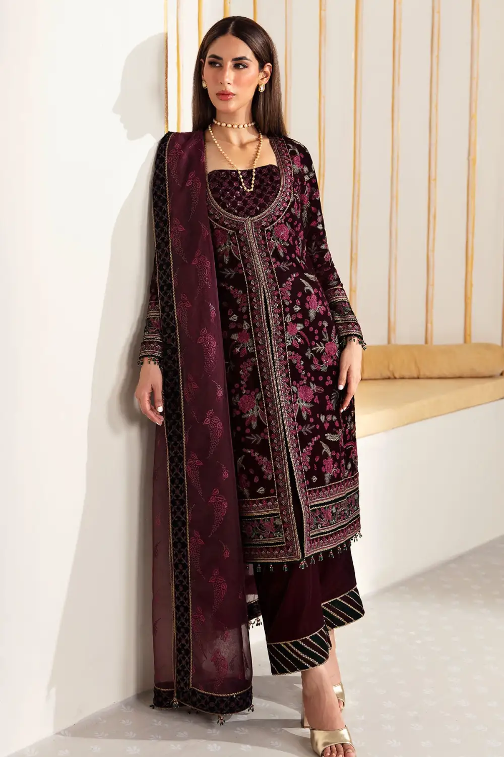 Embroidered Velvet Formal SETS