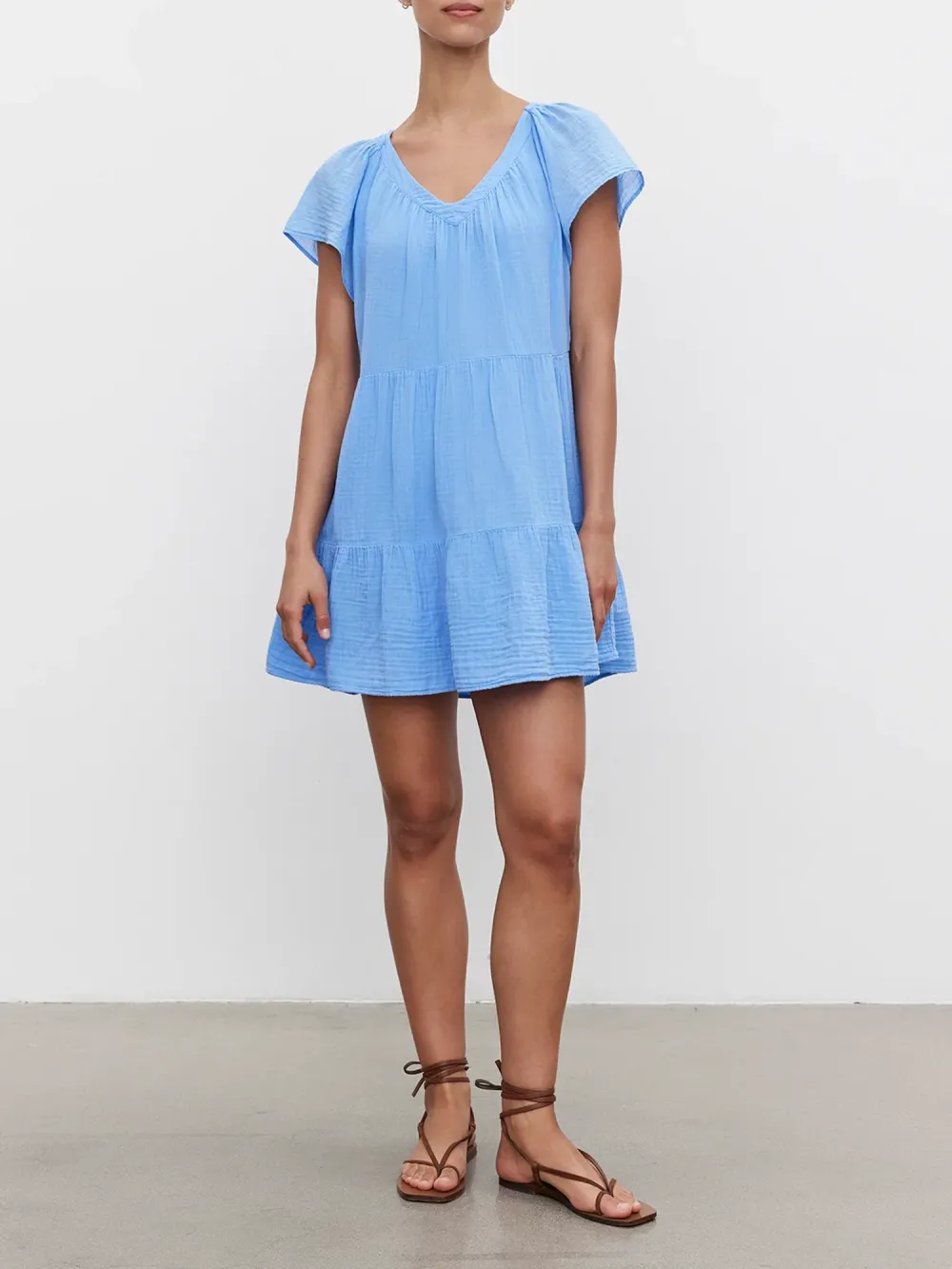 Eleanor Cotton Gauze Tiered Dress