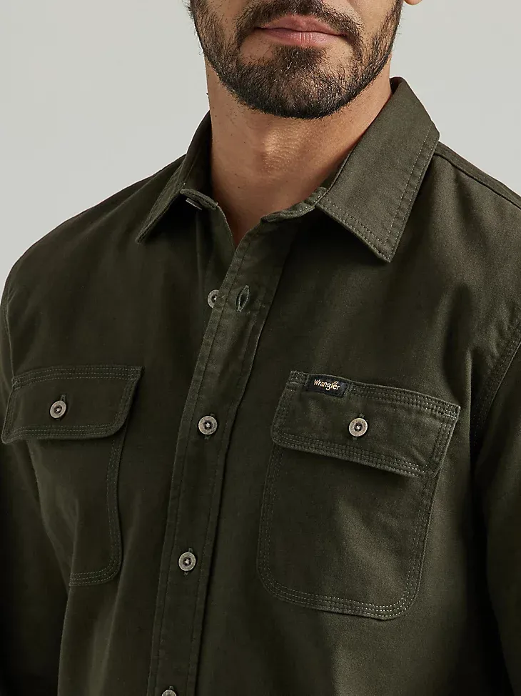 MEN'S WRANGLER® EPIC SOFT™ STRETCH TWILL SHIRT IN ROSIN