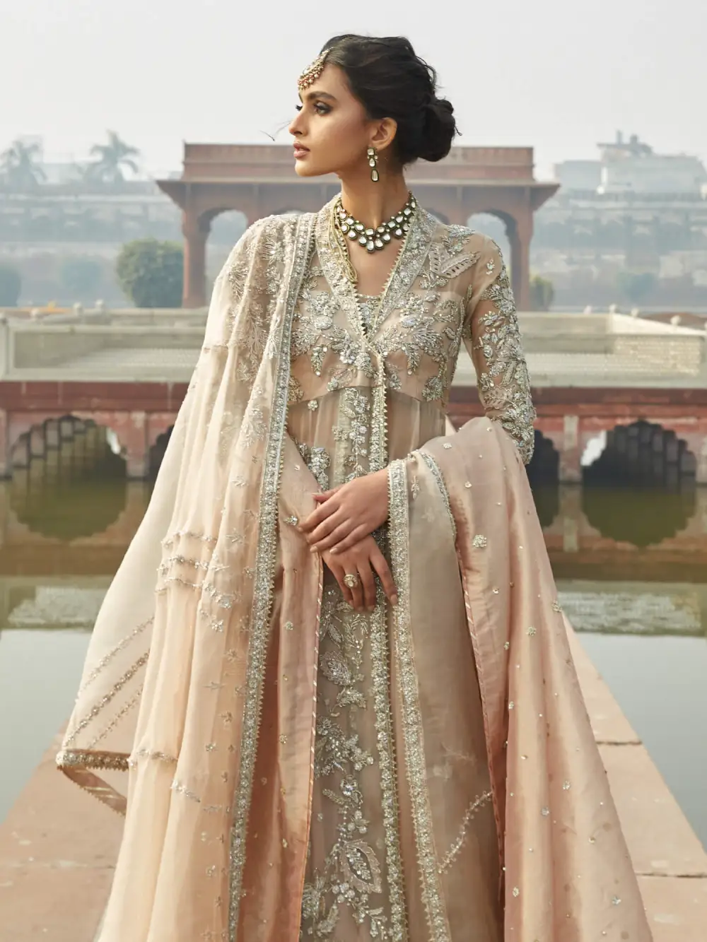 ANGARKHA W/ SWIRLY LEHENGA & DUPATTA