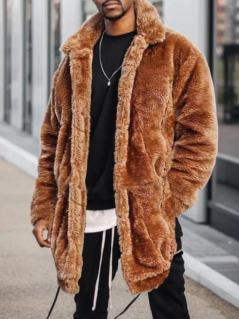 Men's Casual Oversized Plush Coat Jacket