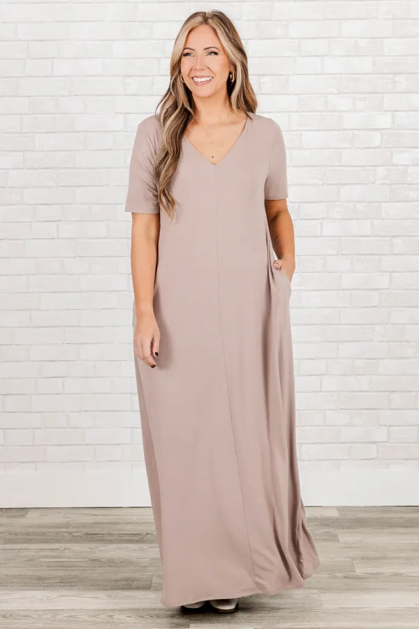 Makin' Waves Maxi Dress, Ash Mocha