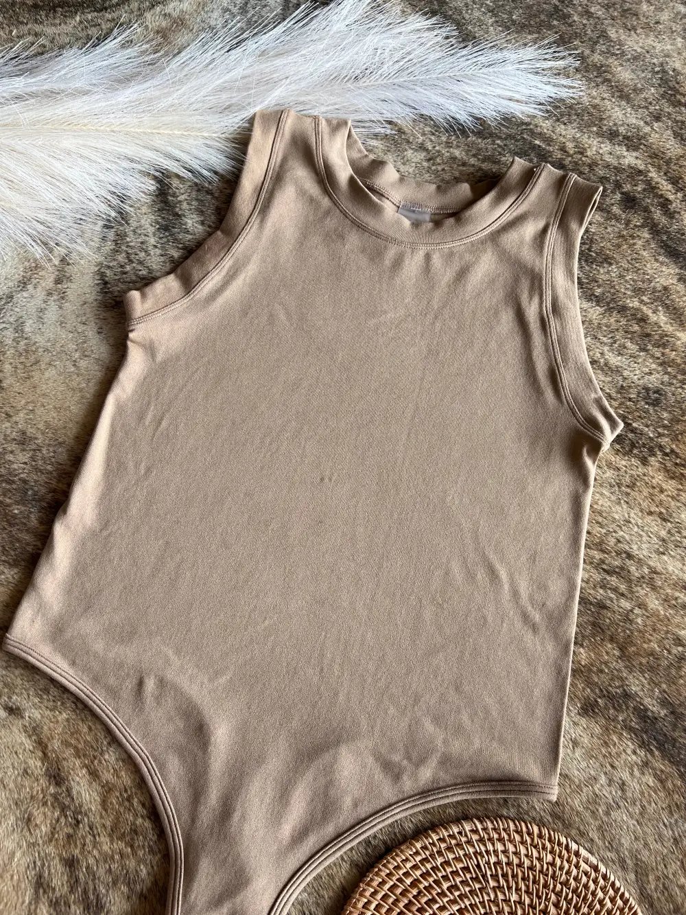 Thick Band Bodysuit-Mocha