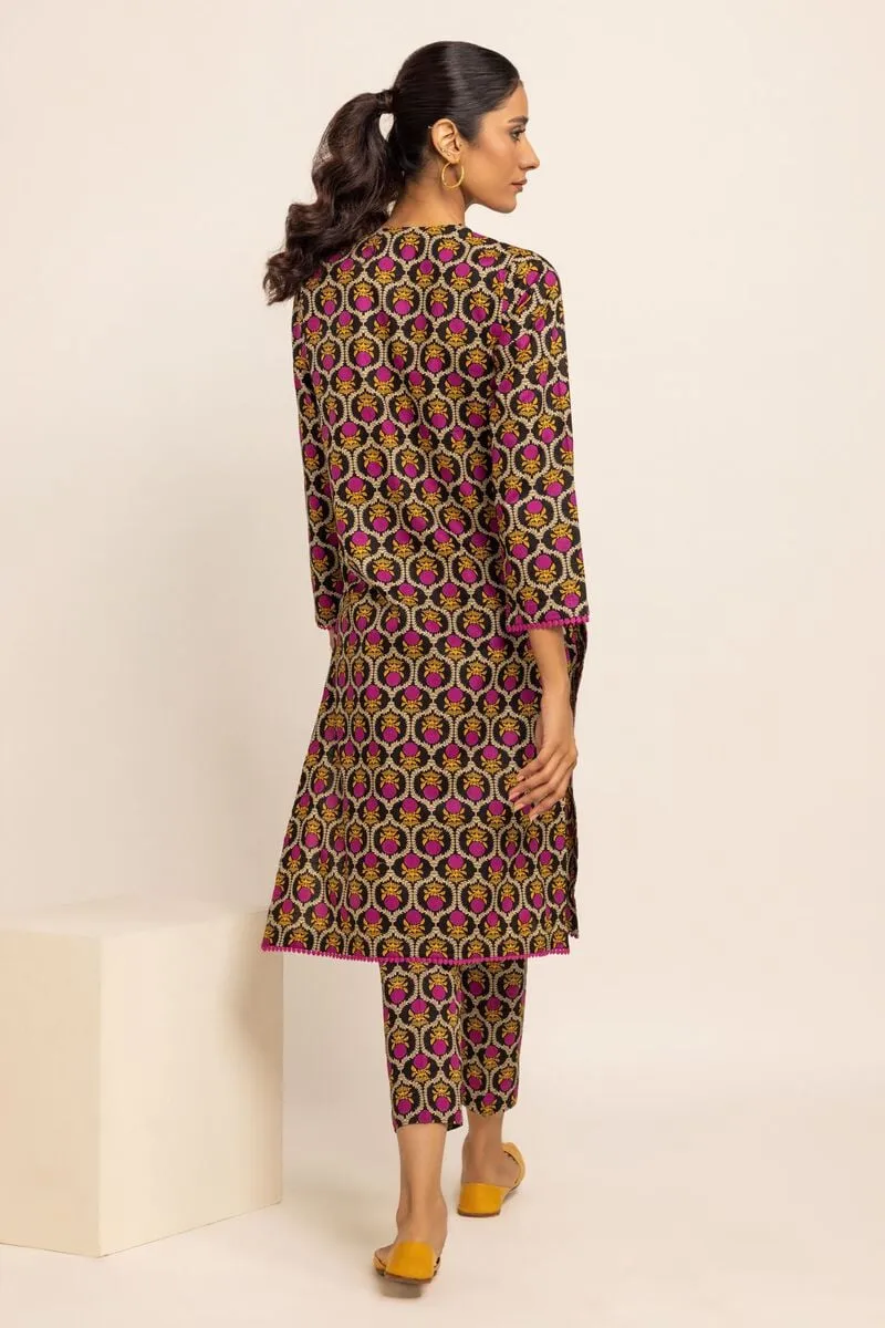 2 Piece | Kurta & Pants | Color Coffee Purple