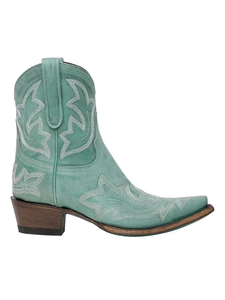 Vintage Embroidered Western Cowgirl Ankle Boots