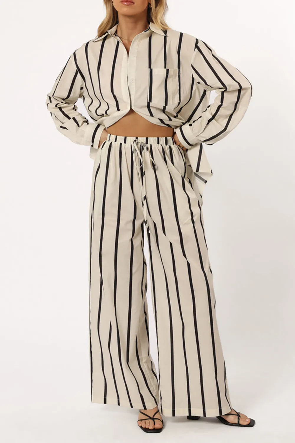 SILVIA PANT - CREAM STRIPE