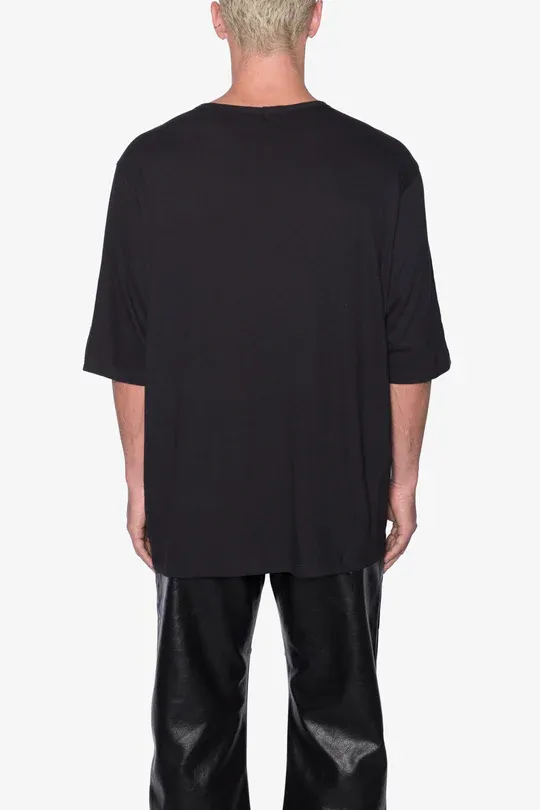 SHEER GAUZE BLACK TEE