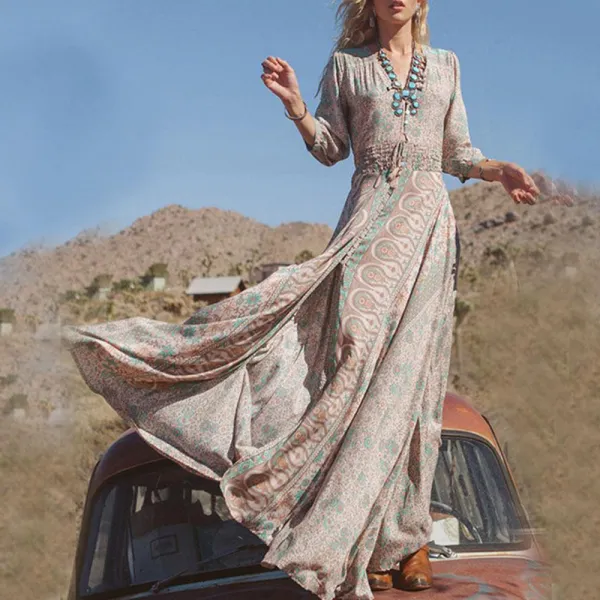 Boho Print Maxi Dress