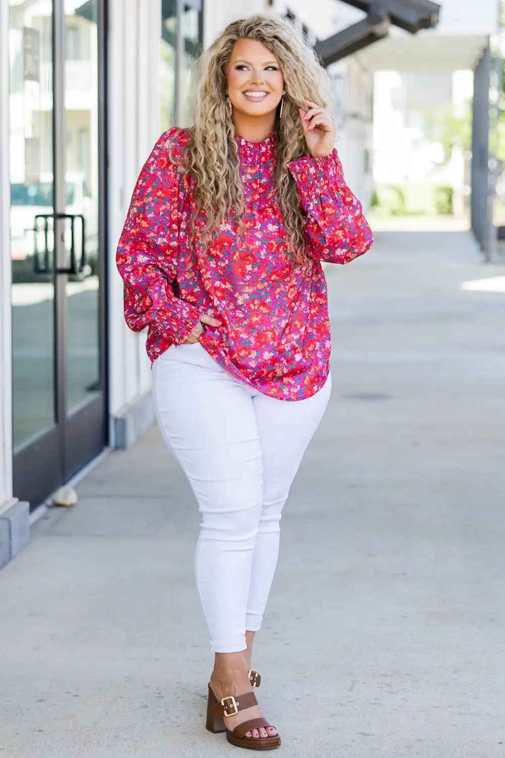 In The Warm Spring Air Top, Pink Floral