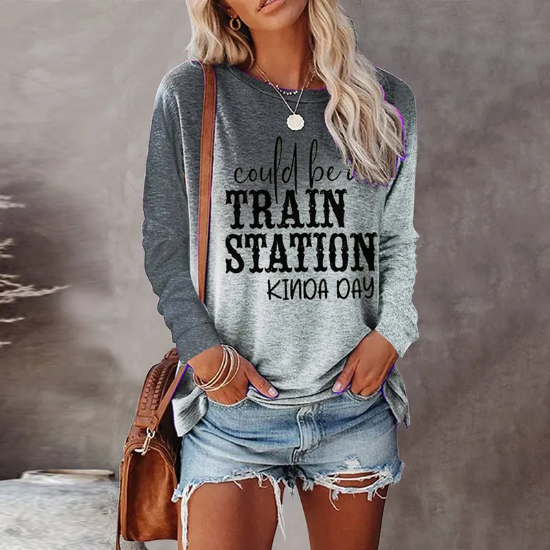 Could Be A Train Station Kinda Day Tie Dye Print T-Shirt