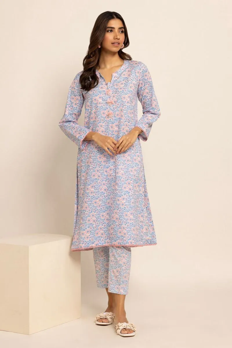 2 Piece | Kurta & Pants | Color Light Purple