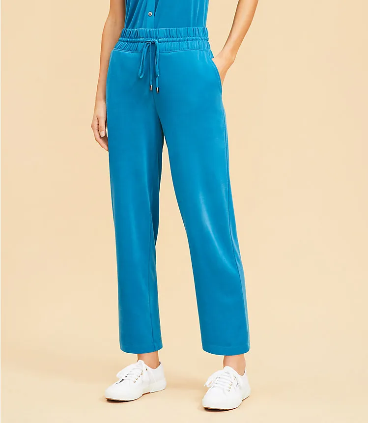 Lou & Grey Sandwashed Straight Crop Drawstring Pants