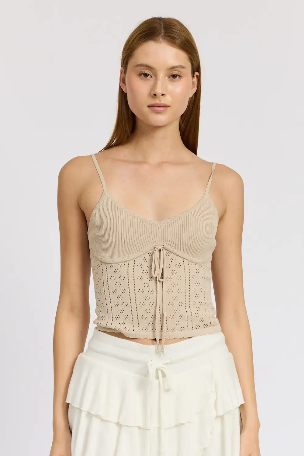 Pointelle Rib Slvless Top