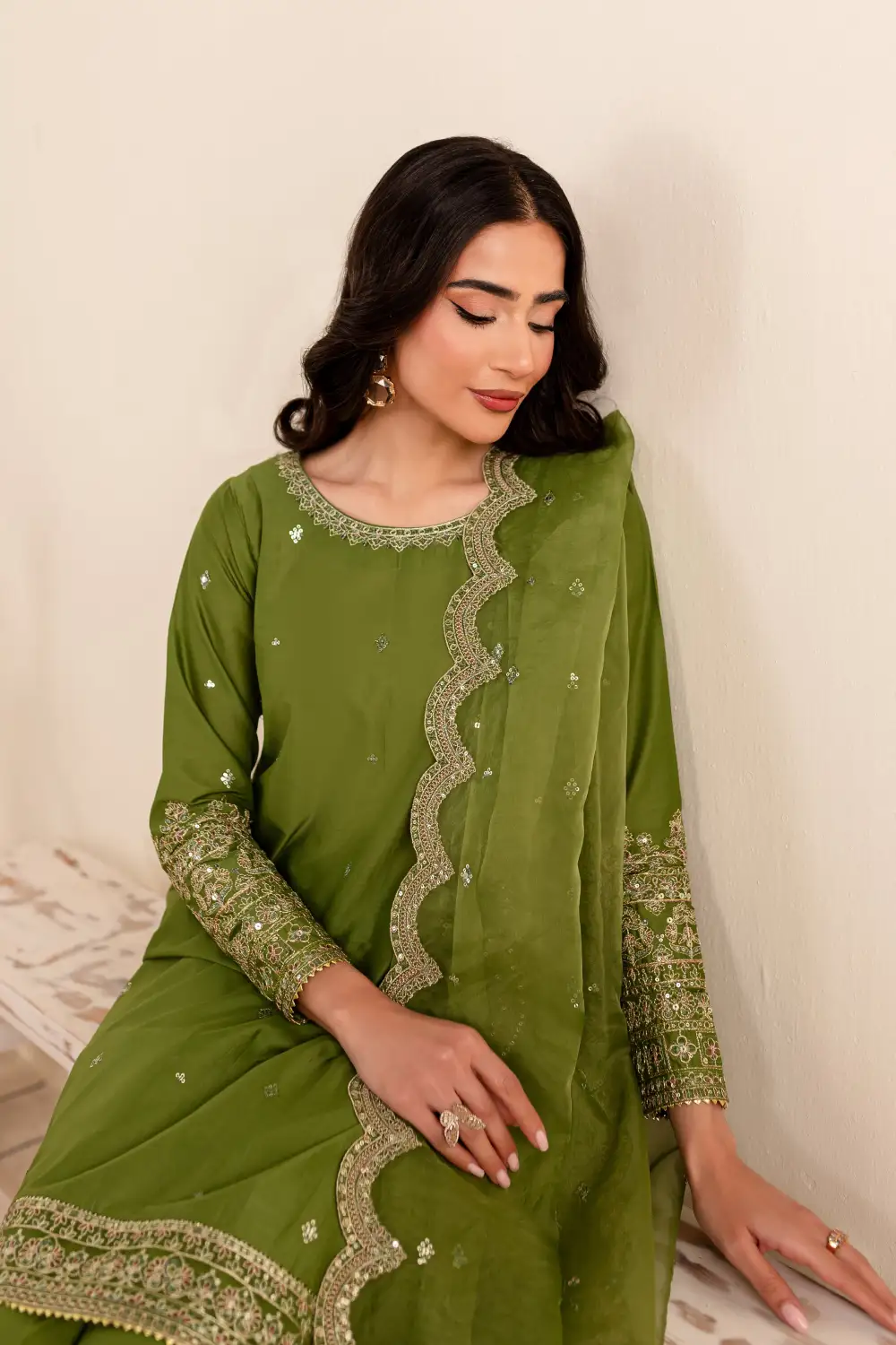 Amaya 3Pc - Embroidered Lawn Dress